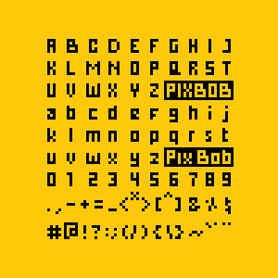 PixBob Font - Premium Pixel Fonts (Regular Preview) bibbob font fonts pixel pixel font