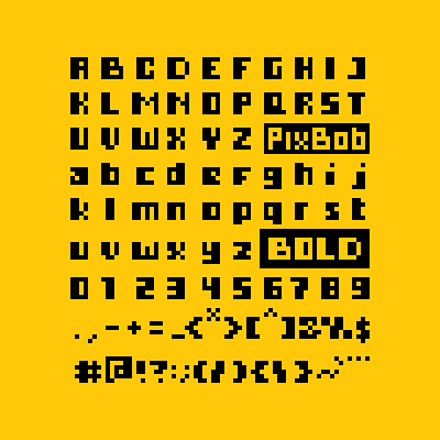 PixBob Font - Premium Pixel Fonts (Bold Preview) bibbob