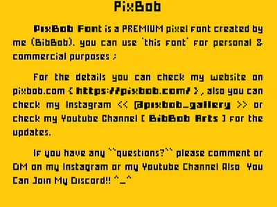 PixBob Font - Premium Pixel Fonts (Sample Paragraph) bibbob