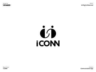 iCONN - Communication App Logo abstract app logo brand mark branding c logo communication connect logo design flat graphic design i logo icon illustration illustrator logo managment minimal persona logo ui vector