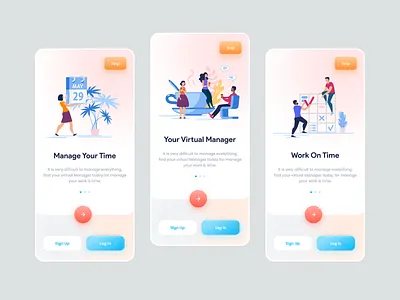 Virtual Task Manager Mobile Apps Concept daily task illustration landing mobile app mobile apps design redesign task manager apps ui ux design virtual work web design work manager ui