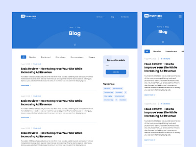 Blog page for development studio multi-page website article blog article design article website blog blog categories blog design clean figma inspiration media news news inspiration news website simple ui tags ui ui elements webdesign website website blog