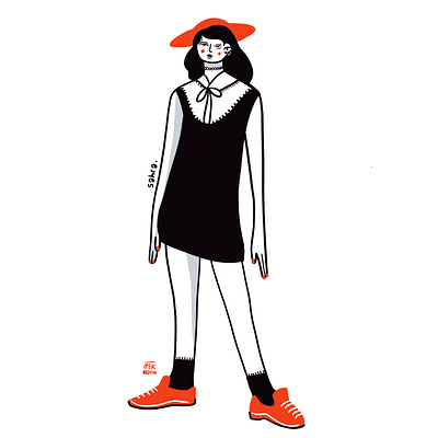Friends Illustration / Sahra adobe art artist character design digital art fashion figure friends graphic design illustration people procreate red