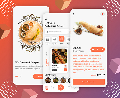 Food Delivery App Mobile Application 3d animation app application branding design graphic design illustration logo motion graphics snepitech ui vector