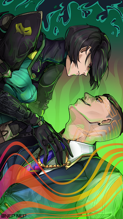 And he looks at me character digital art games valorant viper chamber
