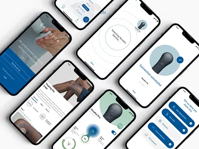 Companion app for electric massager app design figma german health interaction ios massage mobile ui ux