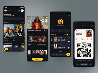 KINOIDEA - Cinema Ticket App booking cinema concept concept app dark theme design film graphic design ios mobile mobile app movie movie app movie poster theater ticket booking tickets typography ui ux visual