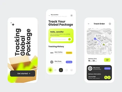 Package Tracking app concept courier design mobile tracking