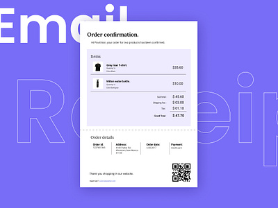 Daily UI:Email receipt daily ui email email receipt inspiration minimal ui