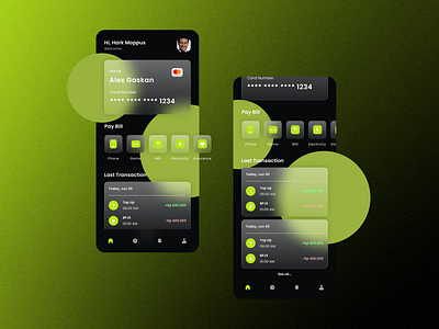 Glassmorphism Money App UI Design app design illustration ui uidesign