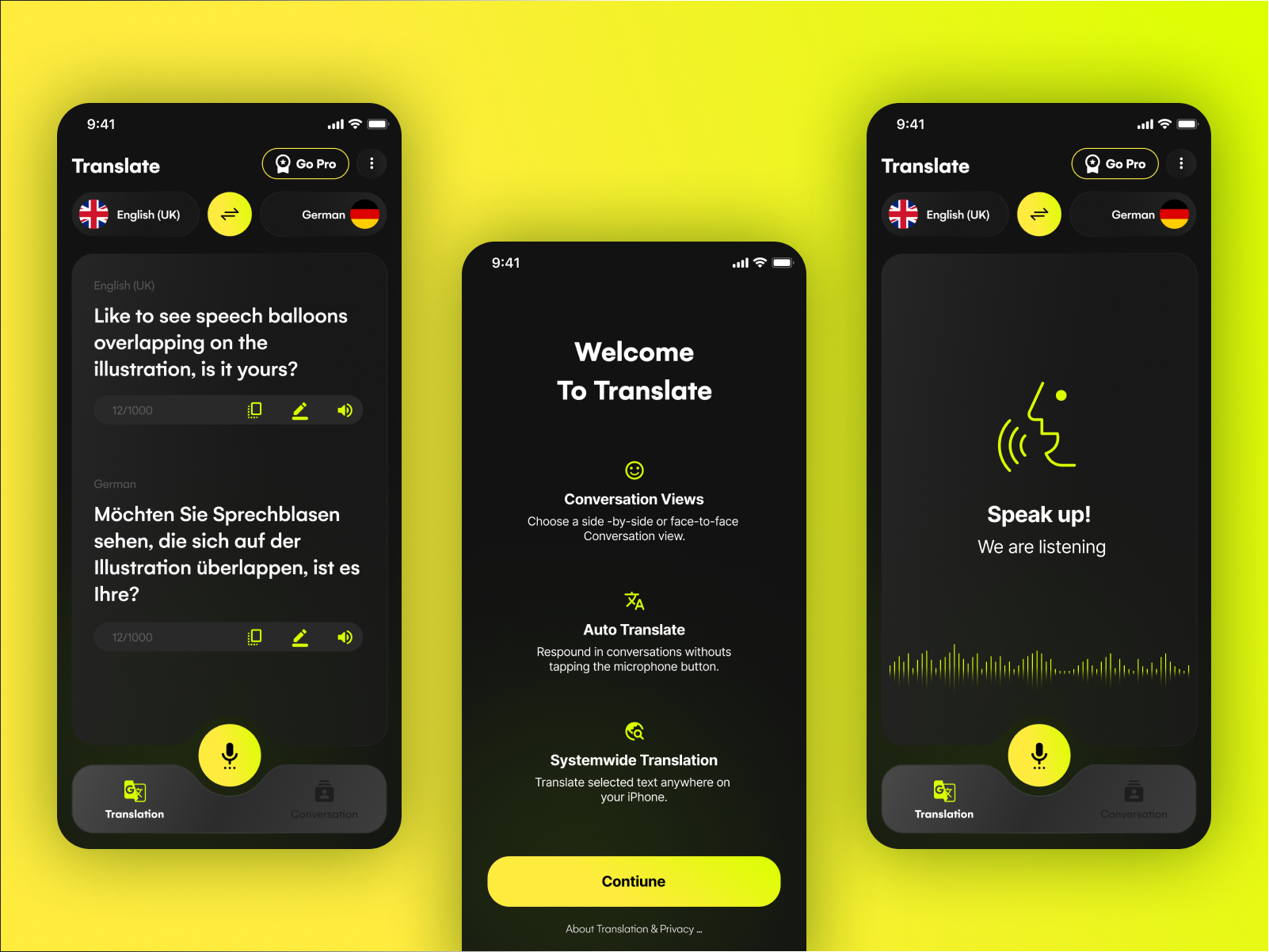 Translate- Mobile App - UI/UX - Concept by M Adiyl on Dribbble