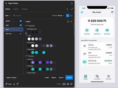 Dark mode experiment app darkmode designsystem fintech interface mobile token ui