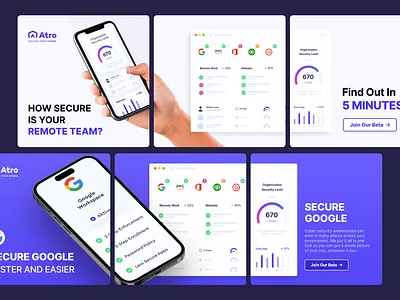Atro LinkedIn Marketing Cards Designs Examples app ui banner branding design flat ui design illustration linkedin logo marketing sample app ui ui ui design vector