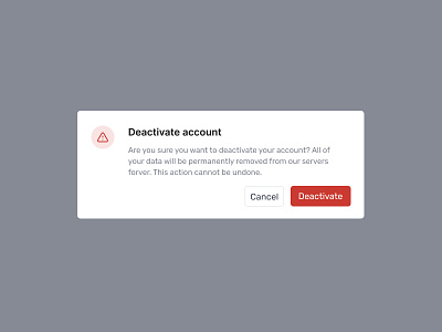 Simple Alert Modal alert branding design modal tailwind ui ux