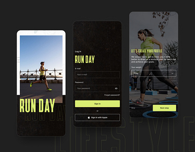 Running Tracker App🏃🏻‍♀️ android app app design application dailyui dailyui001 dailyuichallenge ios login minimal mobile mobileapp registration signin signup tracker ui uidesign