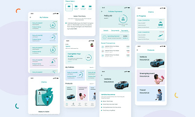 GetCovered App UI Design app design app for insurance app ui application blue car car insurance insurance insurance app insurance company insurance summary interface iso mobile mobile app policy generator product design ui ui ux vehicle