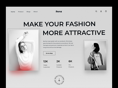 Fashion Website Home UI app clothing brand design e commerce ecommerce fashion header landing page online store product shop shopify shopping ui uiux website