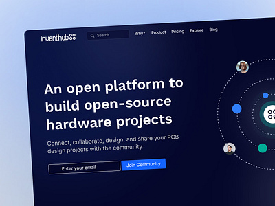 Landing Page - Hardware Design Open Source Community blue community gradients hardware landingpage pdm plm productdesign webpage website