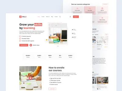 SKILLS - Online Course Website Template course design education landing page ui website website desigh website landingpage