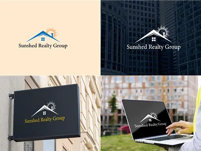 Sunshed Realty Group 2022 3d app art beautiful branding creative graphic design home identity illustration logo logo design minimalist modern logo property real estate trend ui vector