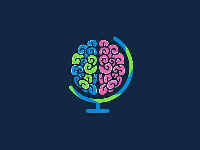 Earth Brain Logo branding design earth graphic design illustration logo logo design
