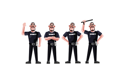Security Guard Character Graphics Vector Illustration danger
