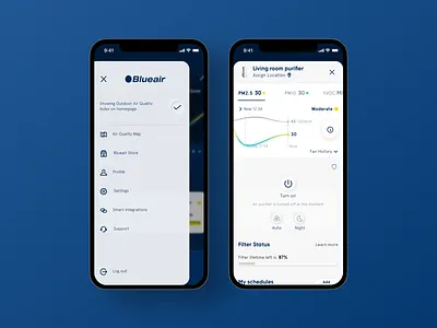 Blueair Remote App 💨 air app application blue design illustration neumorphic purifier remote sketch ui ux