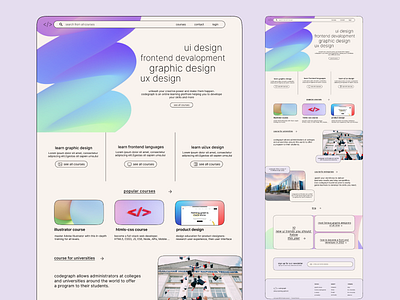 E-Learning web design / Education Platform / Course branding course dashboard design e learning education illustration landing page logo ui uiux university ux web web design