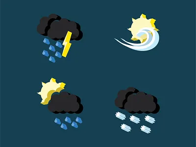 Weather 3d adobe illustrator clouds graphic design illustration lightning logo rain snow sun vector weather