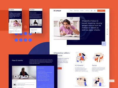 Landing-CheatsOut adaptive design branding illustration landing ml ui