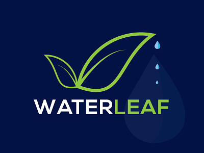Water Leaf Logo 3d branding design graphic design illustration leaf logo leaf logo 2023 leaf water logo logo logo 2022 logo designer logo leaf logo oct minimal logo monogram logo motion graphics new logo 2023 ui water leaf logo water logo