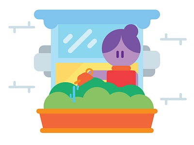 Window Garden illustration people vector