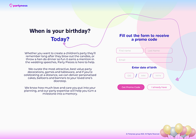 Birthday? branding design home page illustration landing page logo minimal ui ux vector web