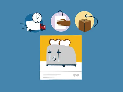 E-Commerce Shipping + Returns design drawing illustration lifestyle science ui ux