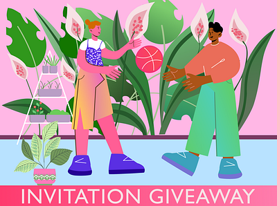 Dribbble invitation giveaway art corporate illustration design dribbble dribbble illustration dribbble invitation giveaway dribbble invite flat illustration graphic design illustration illustrator invite invite giveaway modern illustration nature illustration people illustration pink illustration plant illustration vector vector illustration