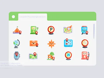 📍 Location Processing icon set 📍 app branding contour illustration design flat icon graphic design icon set illustration logo ui ux vector