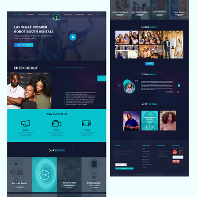 Photo Booth Event organizer design landingpage ui ux