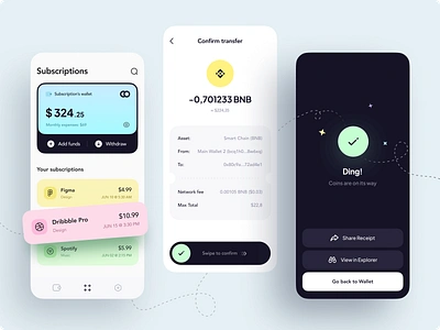 Web3 Crypto Wallet | Mobile App app app design banking blockchain crypto defi finance interface ios mobile mobile app mobile desing nft ui ui design user interface ux uxui wallet web3