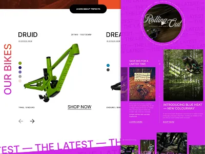 Forbidden Site Exploration 2 bikes gradient layout mountain bike typography web design