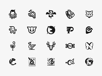 Animals and Creatures | Logo Concepts animal animal logo branding crature logo creature design flat graphic design icon illustration logo logo design logo mark