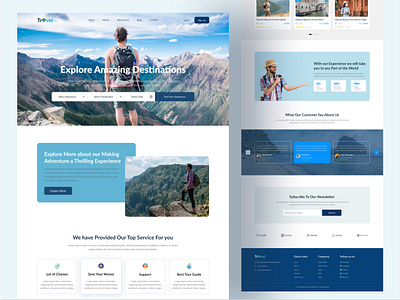 Travel Landing Page adventure agency design designer destination homepage landing page minimal tour tour booking travel travel agency travel booking travel landing page travelling trip uiux vacation web design web designer