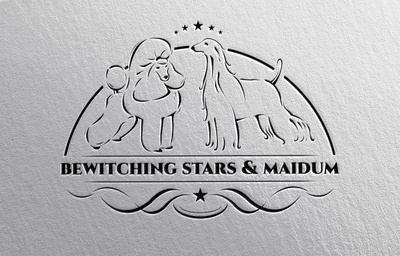 Bewitching Stars & Maidum adobe illustrator afghanistan hound art branding design dog drawing graphicdesign illustration kennel logo poodle ui ux vector