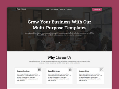 Partent - Multipurpose Website Template html html template htmlcss ui design web design web development website website template
