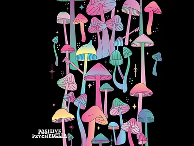 Shroom Apparel Design for Positive Psychedelia apparel apparel design apparel graphic gradient hippie love mush mushrooms neon shirt shrooms shroomy t shirt trippie