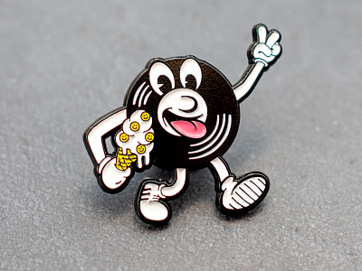 'Lionel the vinyl' hot wax pin badge acidhouse character character design enamel graphic design hot housemusic icecream illustration music pin pinbadge summer summervibes vector vinyl wax