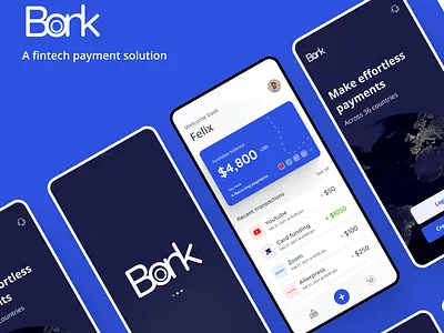 Bonk - Fintech payment solution app design creative figma finance fintech landing page logo payment app splash screen ui design ux design