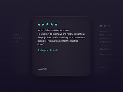 clients testimonials - justin from australia anoshko clean design feedback testimonial ui ux web