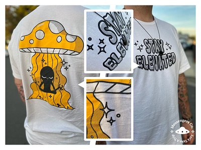 Stay Elevated - Messengers Co. alien brand clothing clothing brand craft messengers co mushroom screen print screenprint t shirt trippy ufo yellow