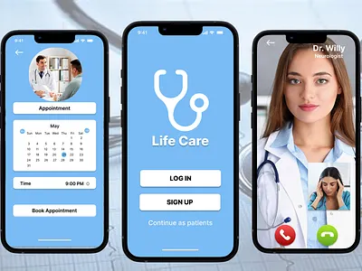 Docto App UI Concept animation appointment branding clinic doctor graphic design health hospitals logo medical patient ui