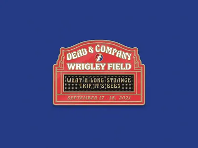 Dead & Company - Wrigley Field Enamel Pin branding chicago design enamel pin graphic design illustration sign texture typography wrigley field